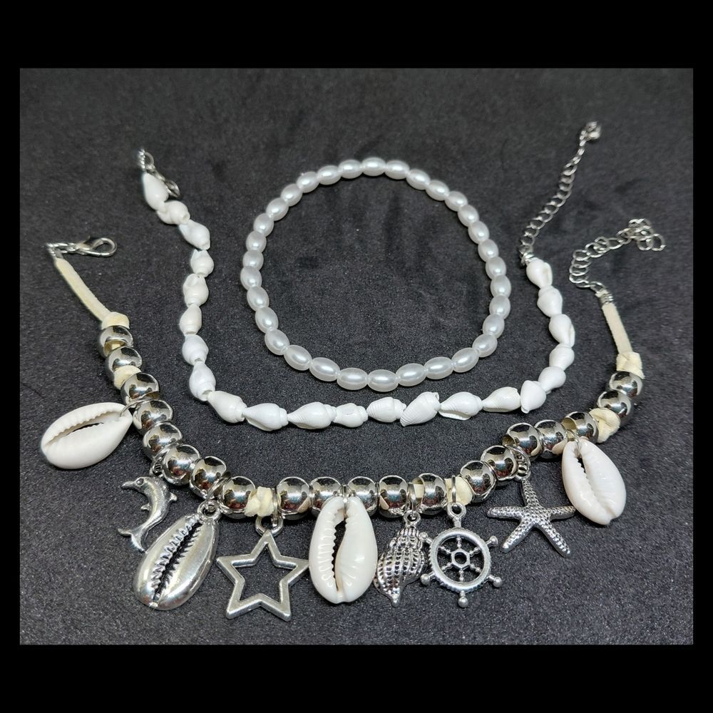 Beach Themed Ankle Bracelet Set